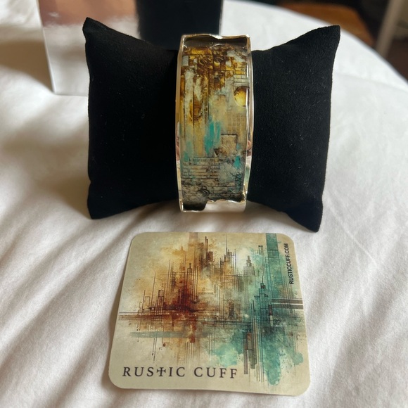 Silver and Turquoise Cuff Bracelet - Picture 2 of 5